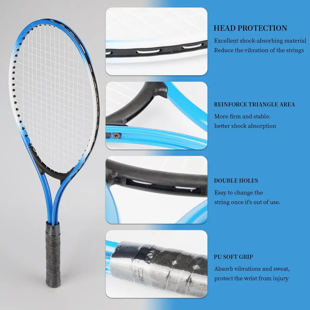 2-Piece Tennis Racket Set with Bag – Youth Beginner Tennis Racquets for Outdoor & Exercise Games