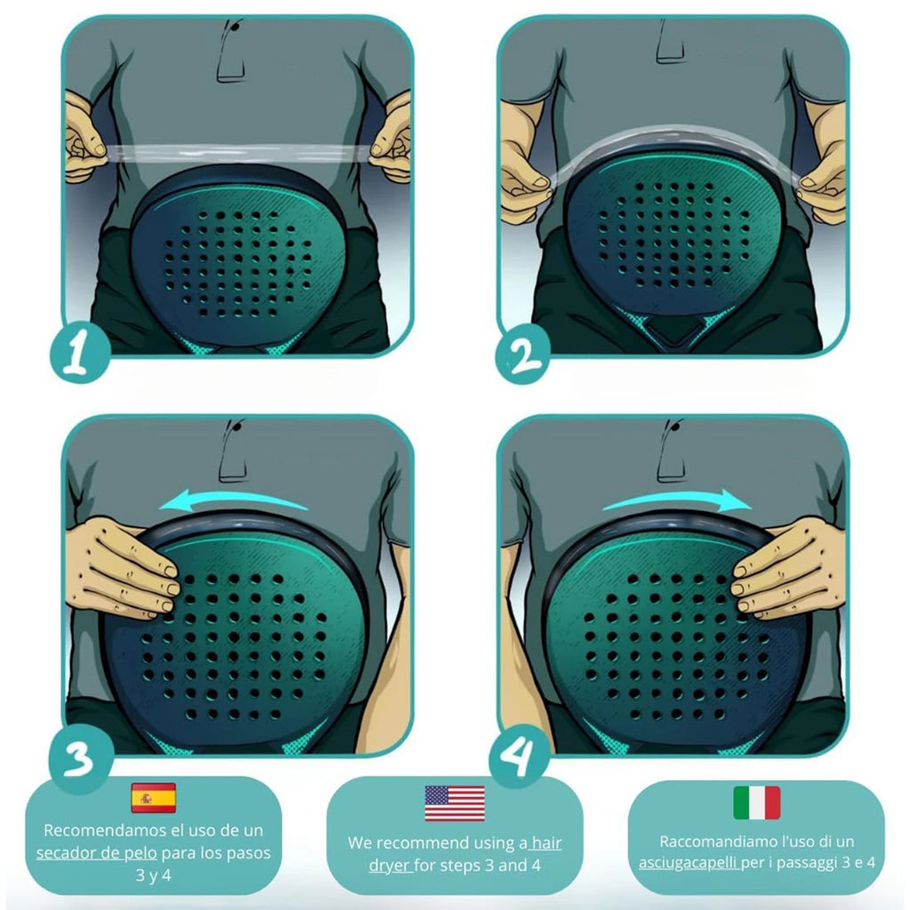 AMA SPORT Padel Racket Edge Protector Tape – Pack of 1/2/6, Durable Transparent Racket Guard