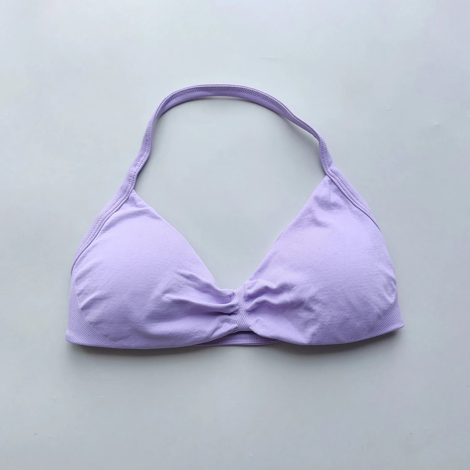 Women’s Strappy Back Halter Court Bra Top with Removable Cups