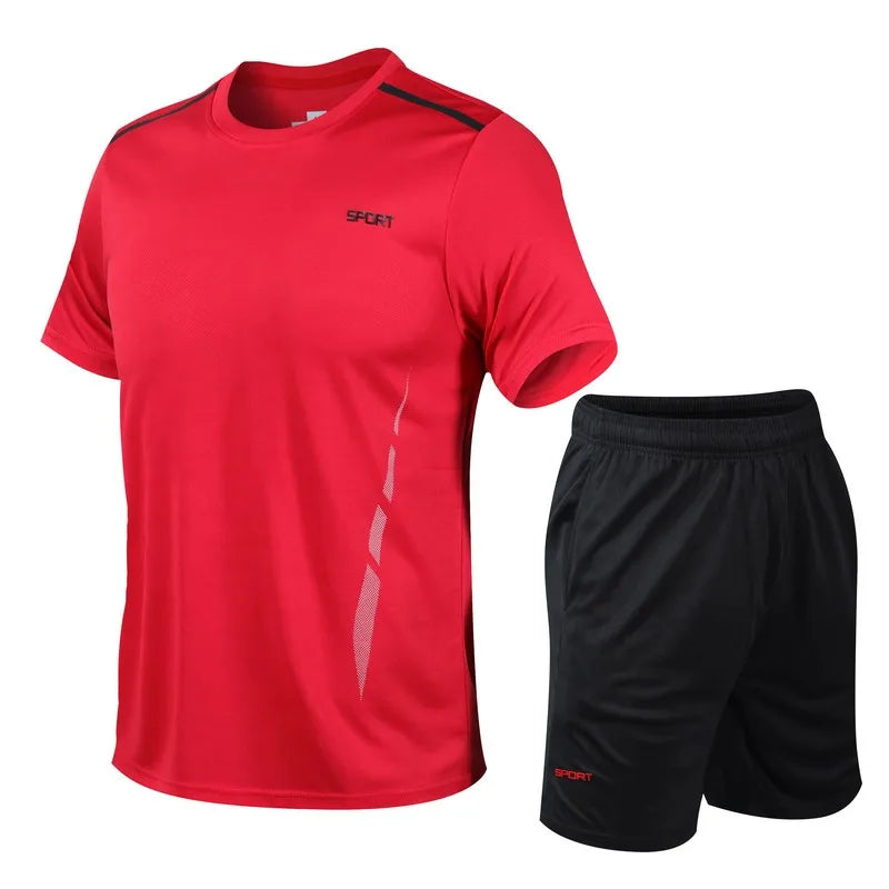 Men’s Quick-Dry Training Set – Breathable Court T-Shirt & Shorts Combo