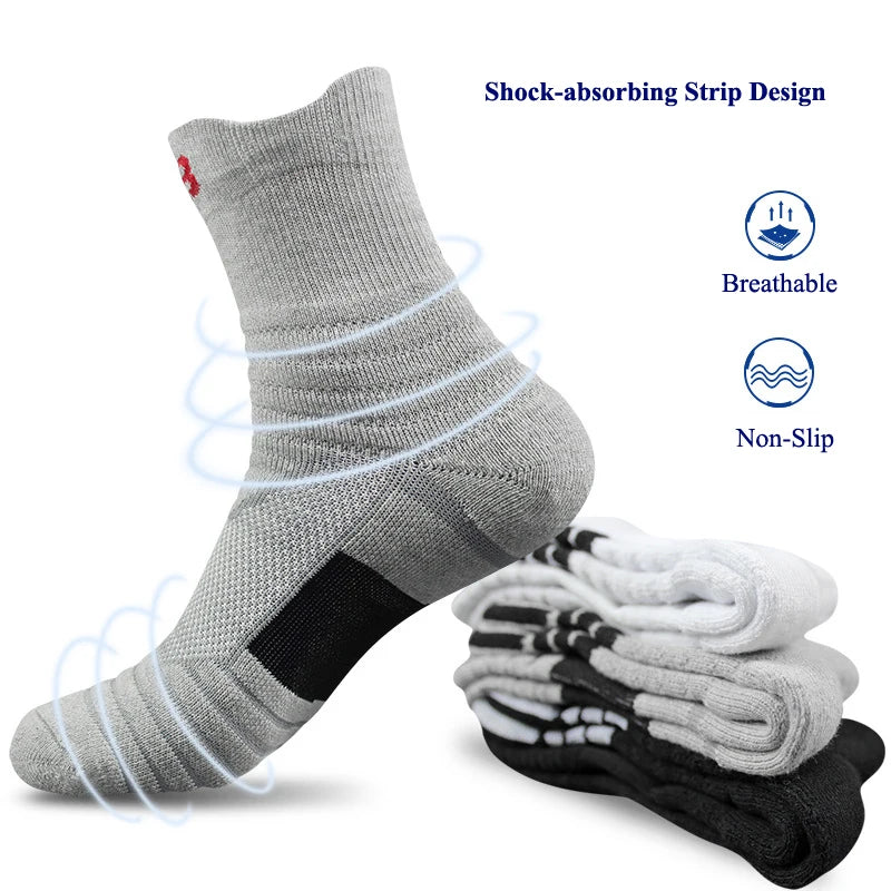 Unisex Padel & Sports Socks | Shock-Absorbing Cushion Cotton Tennis, Basketball, Running Socks