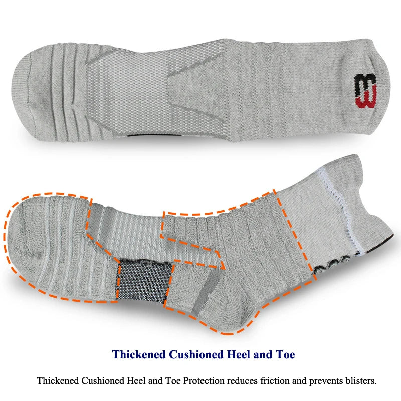 Unisex Padel & Sports Socks | Shock-Absorbing Cushion Cotton Tennis, Basketball, Running Socks