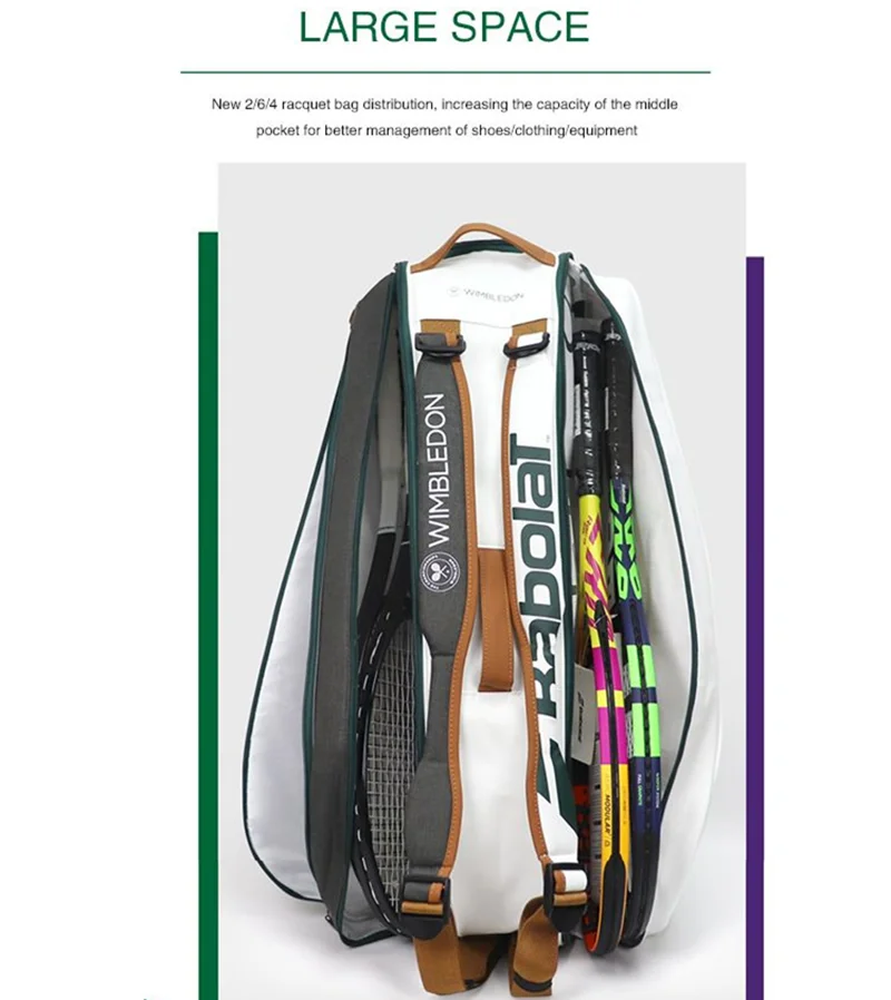 Babolat Wimbledon RAFA/RH6 Pure WIM Tennis & Padel Racket Backpack with Shoe Compartment