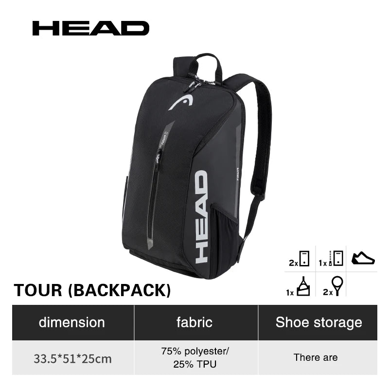 Original HEAD Tour Team Racket Bag – 1-2 Pack Tennis & Padel Backpack