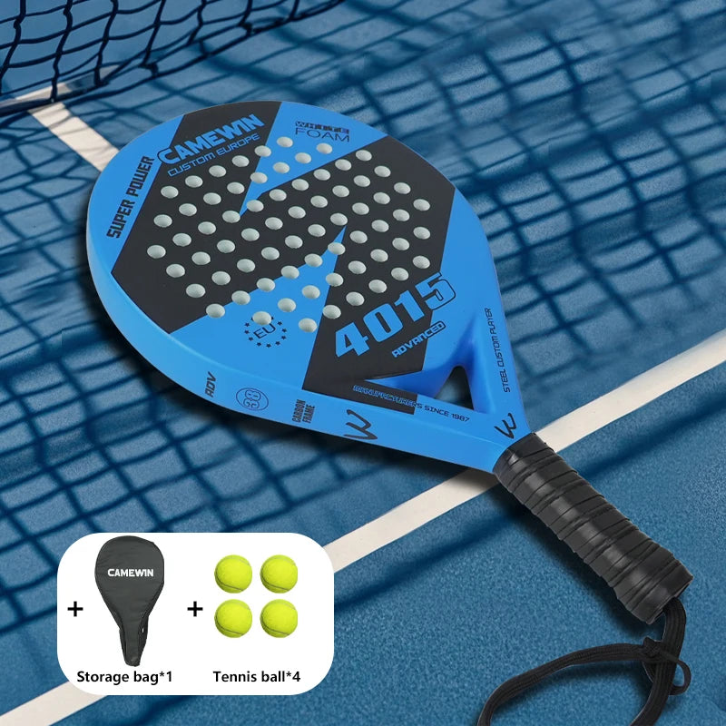 Luxury Teardrop Padel Racket – Carbon Frame with Black EVA Core & Custom Grip Technology