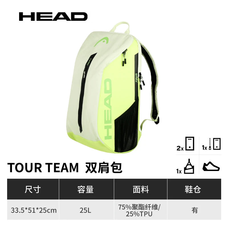 Original HEAD Tour Team Racket Bag – 1-2 Pack Tennis & Padel Backpack