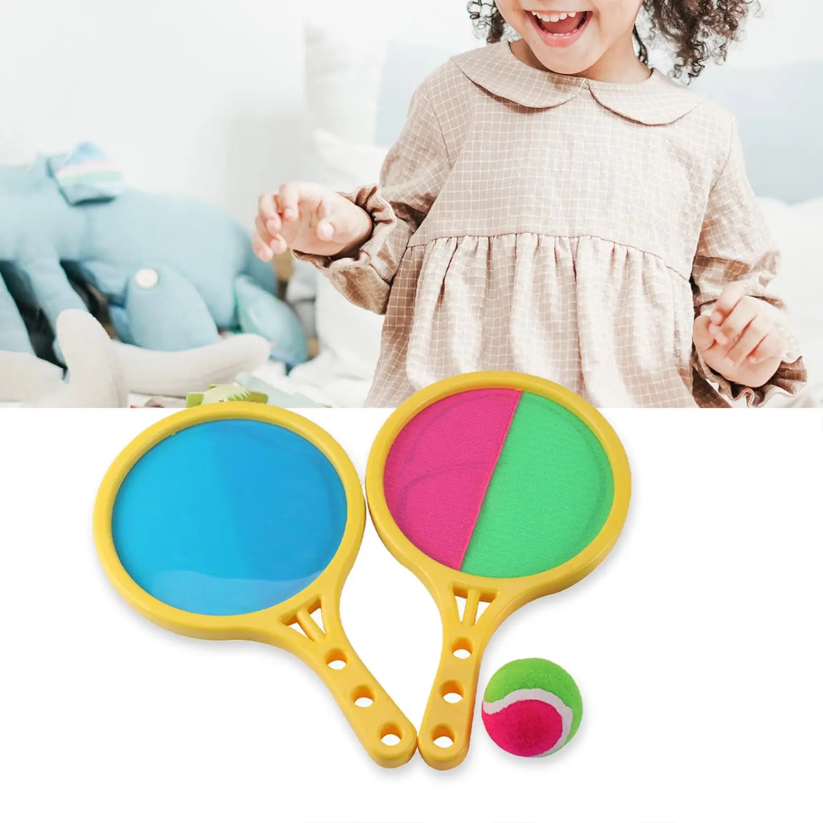 Mini Paddle Ball Racket Set – Beach & Outdoor Toss Game Toys for Kids and Adults