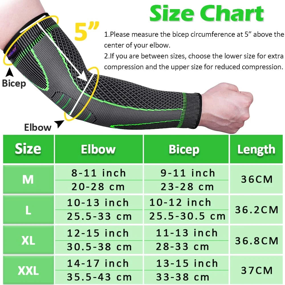 Compression Elbow Brace | Breathable Arm Sleeve for Tennis Elbow, Tendonitis & Joint Support