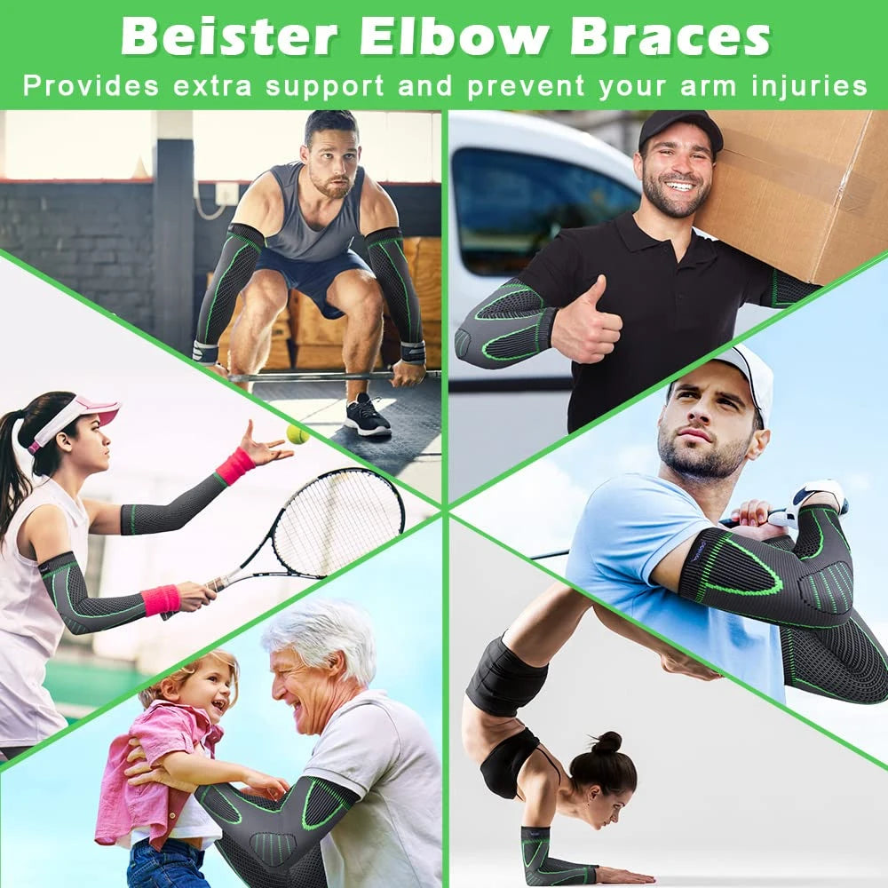 Compression Elbow Brace | Breathable Arm Sleeve for Tennis Elbow, Tendonitis & Joint Support