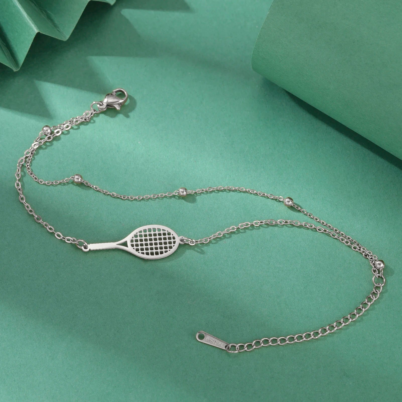 Dreamtimes Tennis & Badminton Racket Bracelet | Stainless Steel Couples Jewelry Gift for Men & Women