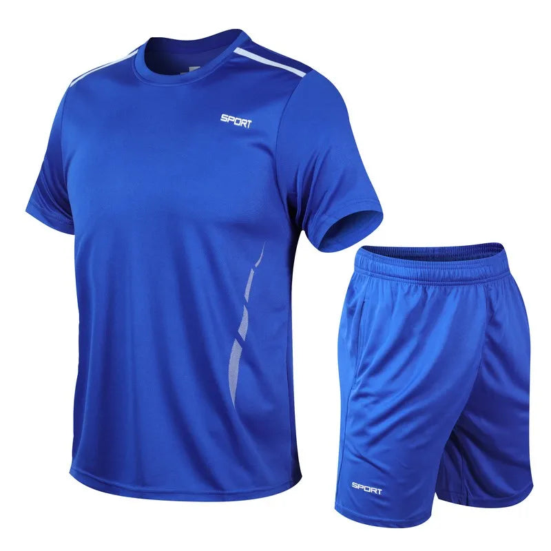 Men’s Quick-Dry Training Set – Breathable Court T-Shirt & Shorts Combo