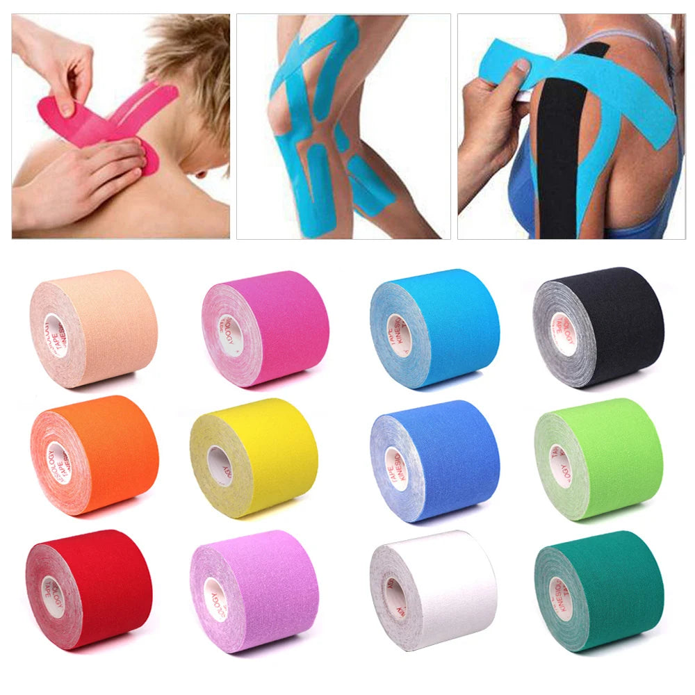 Kinesiology Tape for Sports | 5m Athletic Muscle Pain Relief Strapping Bands for Padel, Tennis & Gym