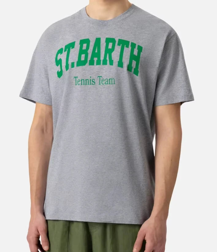St. Barth Padel Club Cotton T-Shirts – Men’s White Tee & Unisex Summer Print Shirt