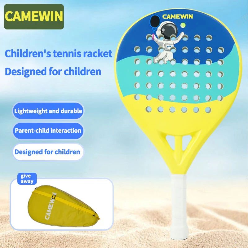 Kids Padel & Tennis Racket – 50% Carbon Fiber, 50% Glass Fiber Lightweight Paddle