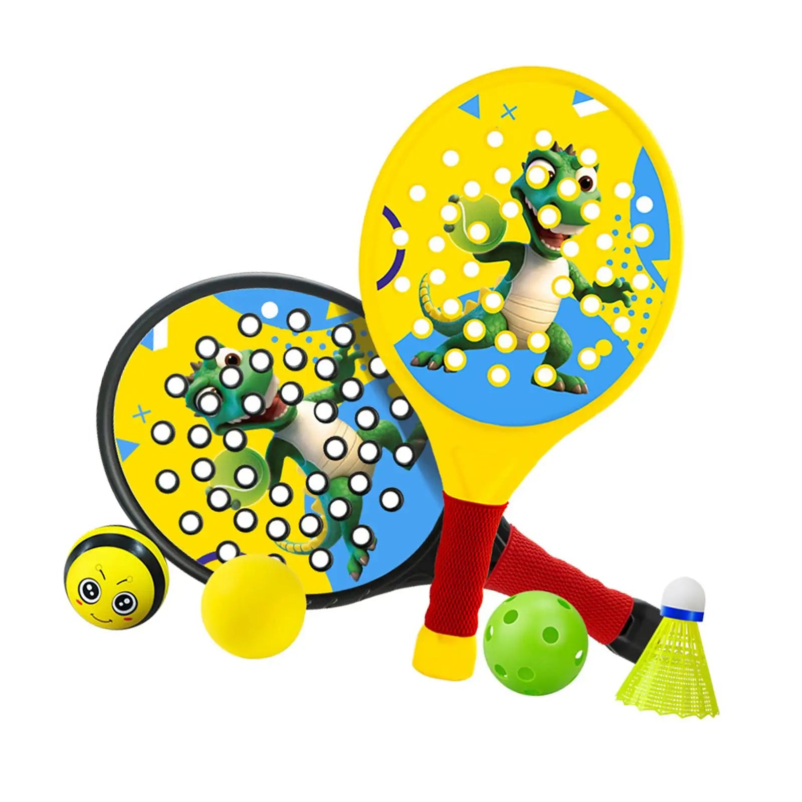 2x Kids Padel & Paddle Tennis Rackets – Lightweight Beginner Paddles Set with Breathable Grip
