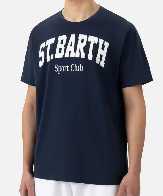 St. Barth Padel Club Cotton T-Shirts – Men’s White Tee & Unisex Summer Print Shirt
